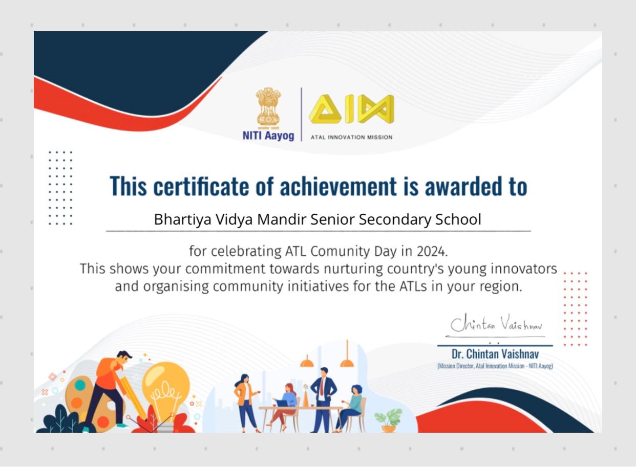 BVM Kitchlu Nagar Acquires Certificate of  Achievement From NITI Aayog